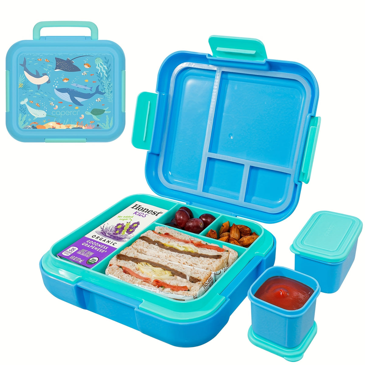 Bento lunchbox dla dzieci z motywem oceanu – widok produktu 1 | Kidartsy