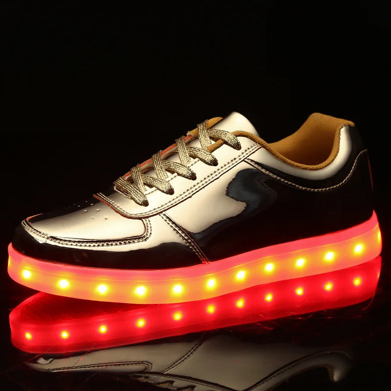 Buty świecące dla dzieci, kolor złoty