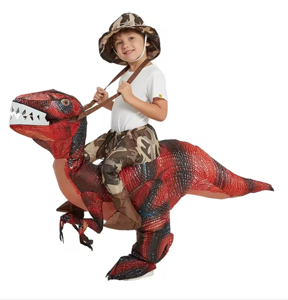 Dmuchany kostium dinozaura, kostium czerwony dziecięcy