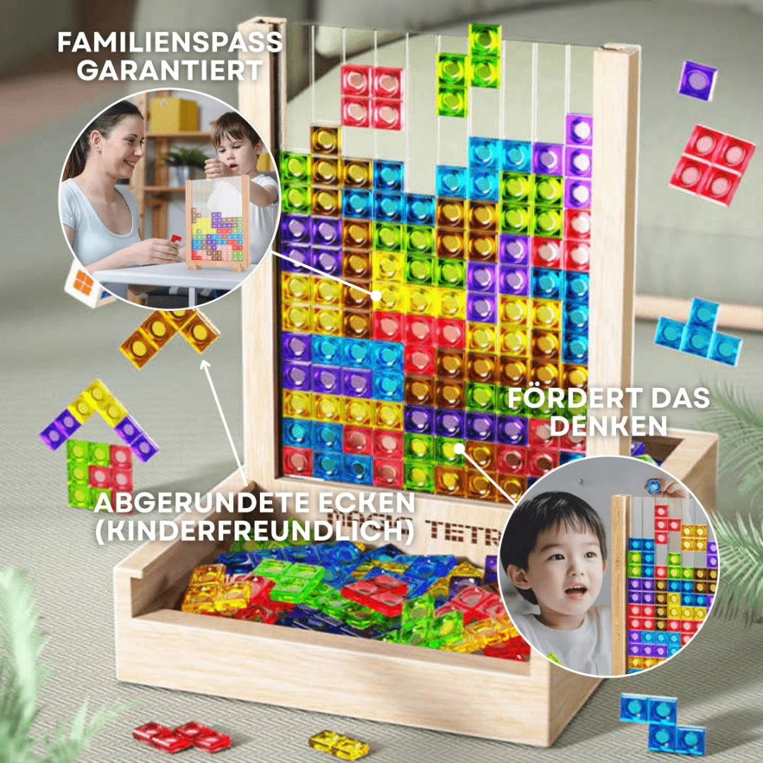 Drewniana Gra Planszowa W Stylu Tetris – Ekologiczny Zestaw Logiczny – widok produktu 3 | Kidartsy