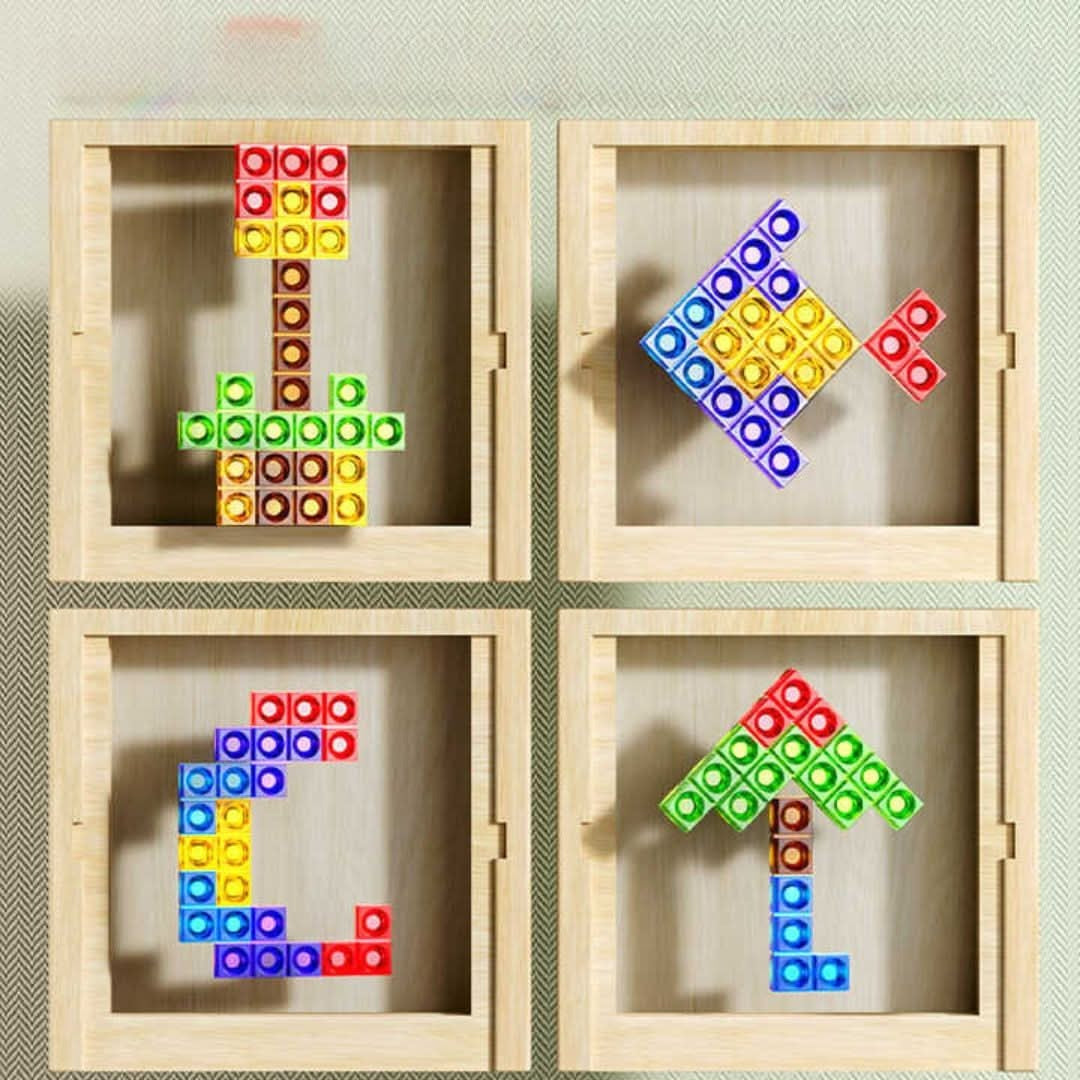 Drewniana Gra Planszowa W Stylu Tetris – Ekologiczny Zestaw Logiczny – widok produktu 5 | Kidartsy