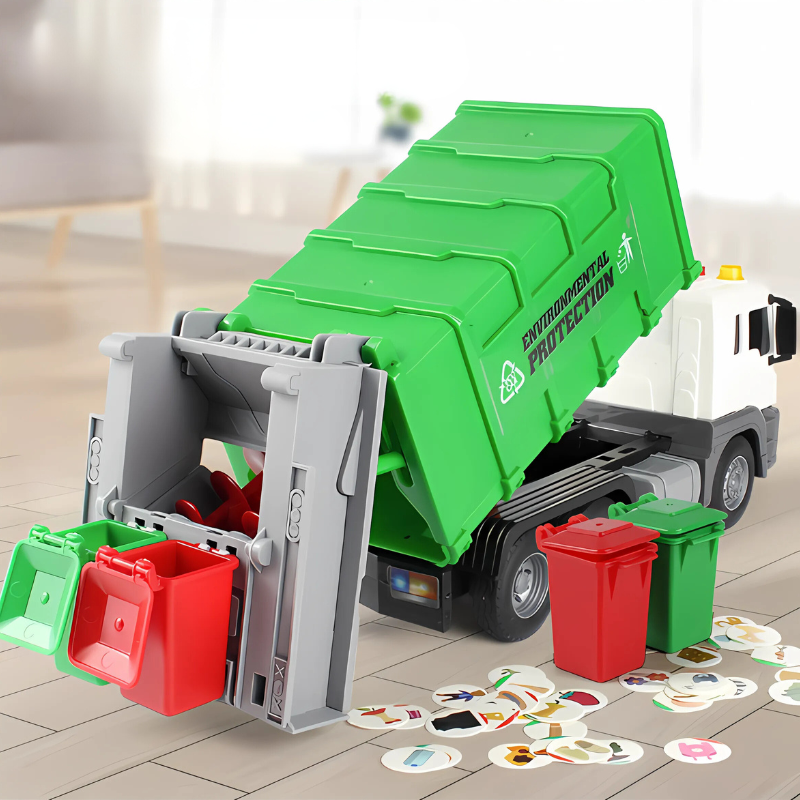 Interaktywna śmieciarka – edukacyjna zabawka do nauki recyklingu – widok produktu 1 | Kidartsy