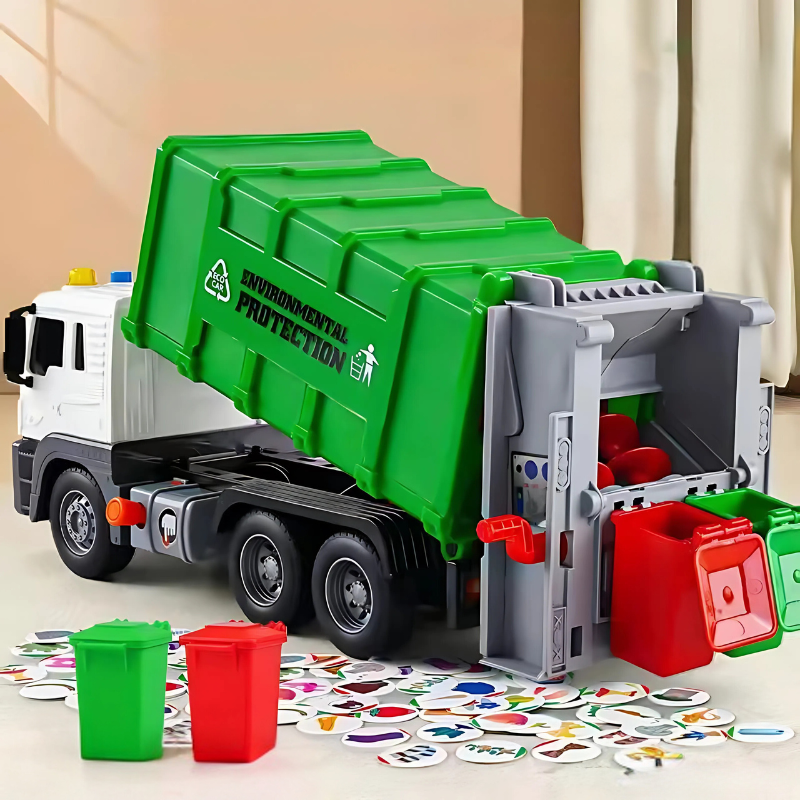 Interaktywna śmieciarka – edukacyjna zabawka do nauki recyklingu – widok produktu 5 | Kidartsy