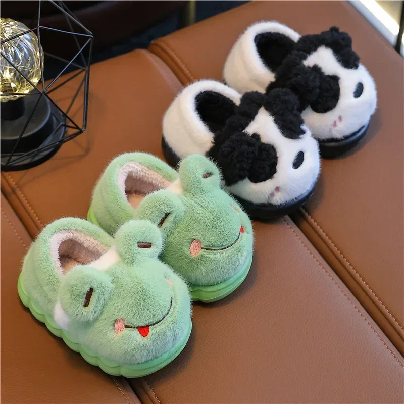 Kapcie dziecięce ze zwierzątkiem, kapcie żabka i panda
