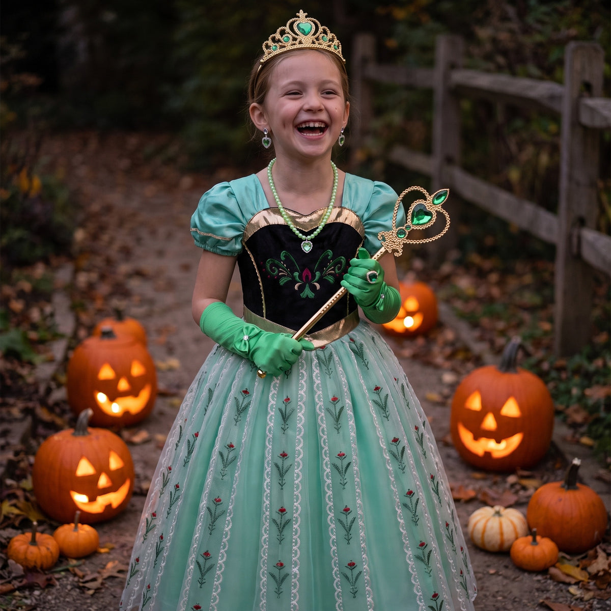 Kostium księżniczki dla dziewczynki na Halloween, sukienka z dodatkami, lifestyle