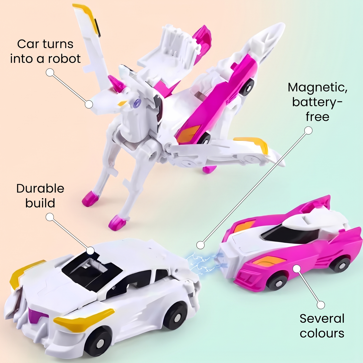 Magnetyczny samochód-robot – transformująca zabawka dla dzieci – widok produktu 3 | Kidartsy