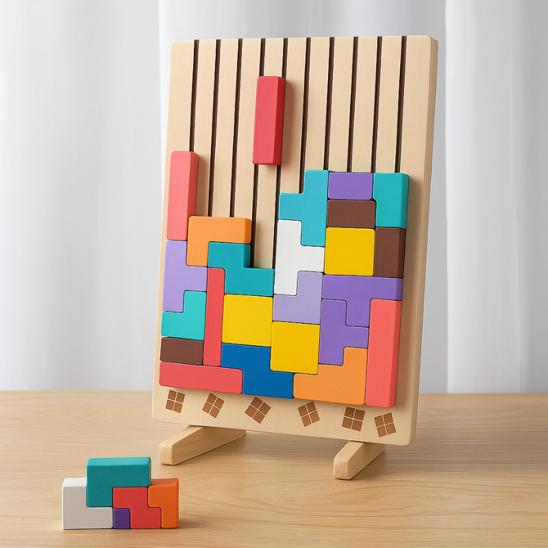 Montessori układanka z kolorami – drewniana zabawka do sortowania – widok produktu 1 | Kidartsy