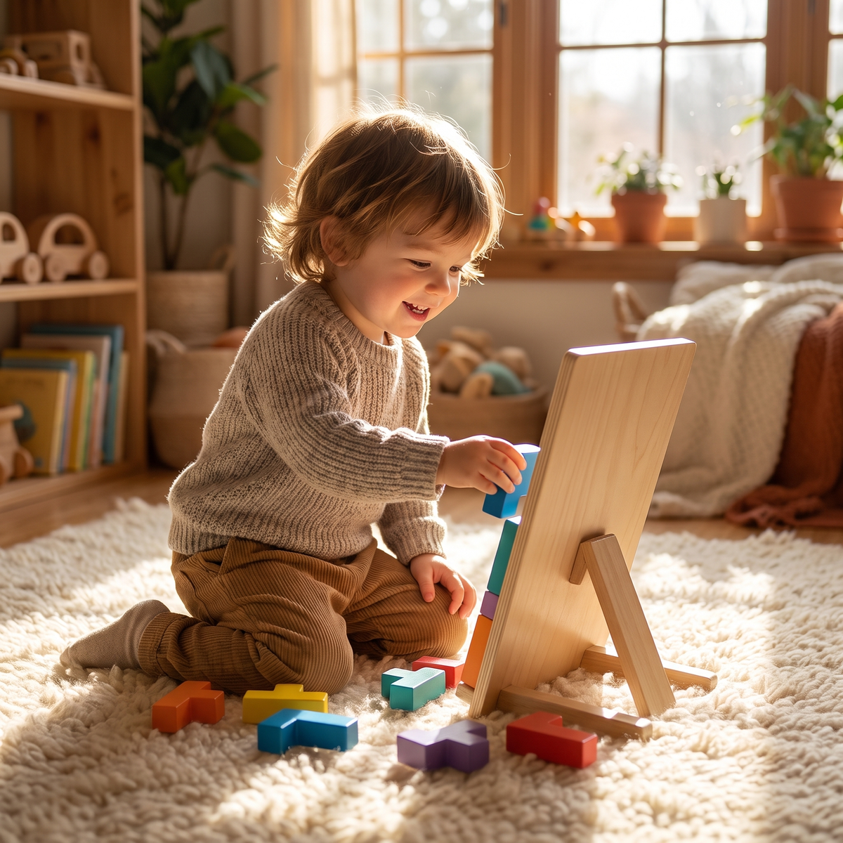 Montessori układanka z kolorami – drewniana zabawka do sortowania – widok produktu 2 | Kidartsy
