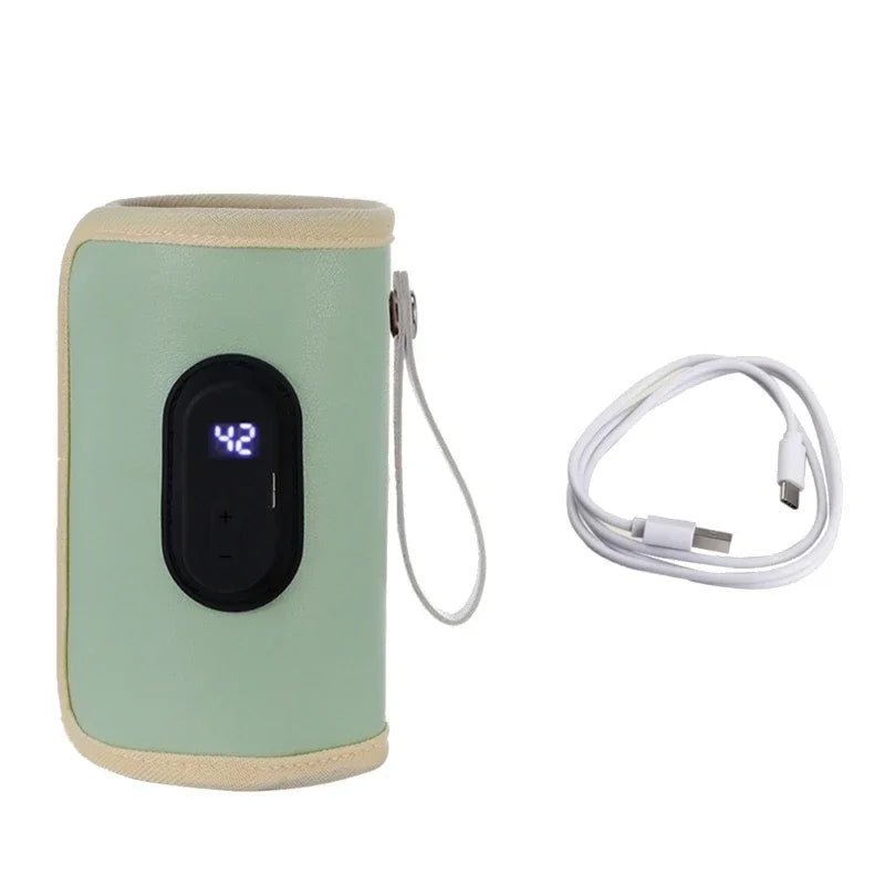 Podgrzewacz do butelek USB z wyświetlaczem, kolor zielony