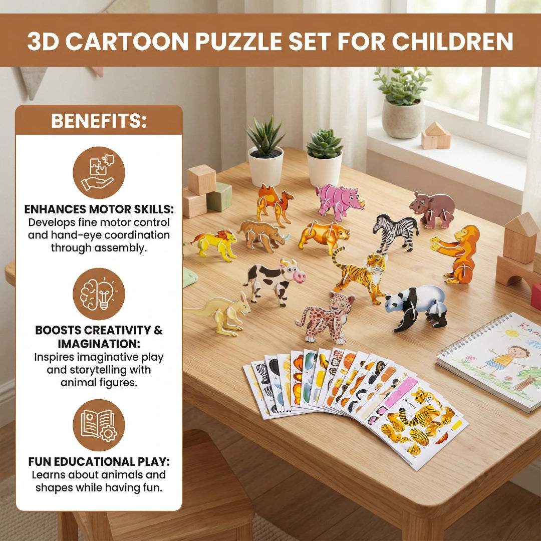Puzzle 3D cartoon – widok produktu 2 | Kidartsy