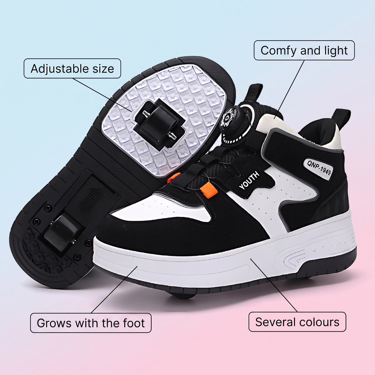 Regulowane sneakersy dla dzieci – rosną razem ze stopą – widok produktu 3 | Kidartsy