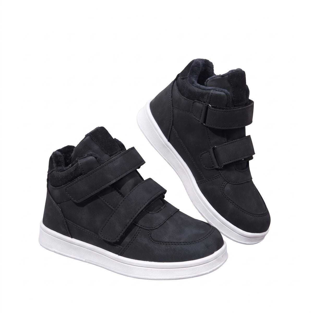 Sneakersy wysokie chłopięce ocieplane polarem, czarny