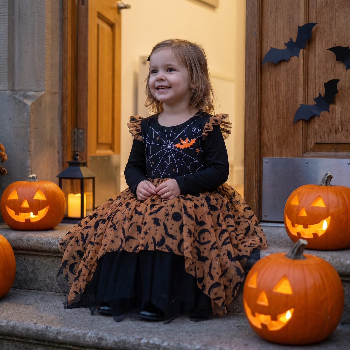 Sukienka dziewczęca na Halloween z nietoperzem i tiulem, lifestyle 2