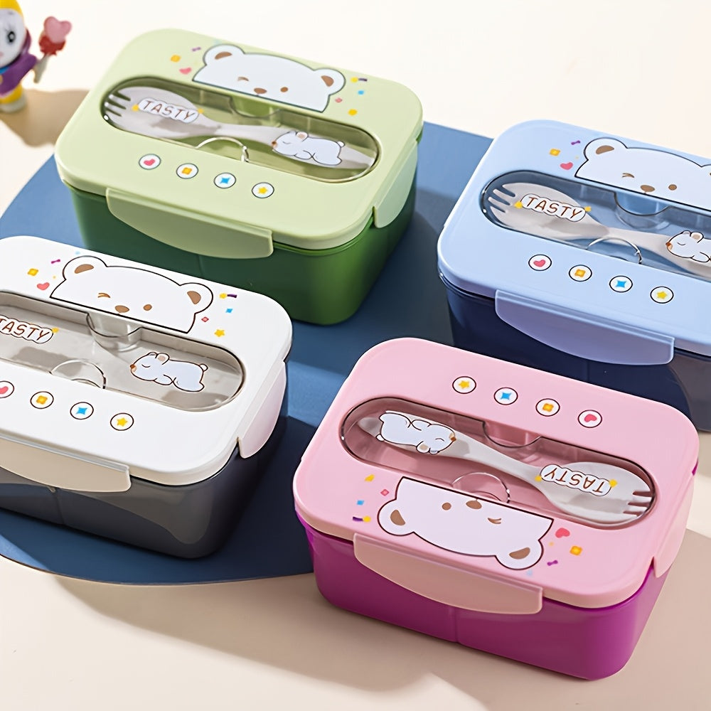 Szczelna lunchbox dla dzieci z 3 przegródkami – widok produktu 1 | Kidartsy