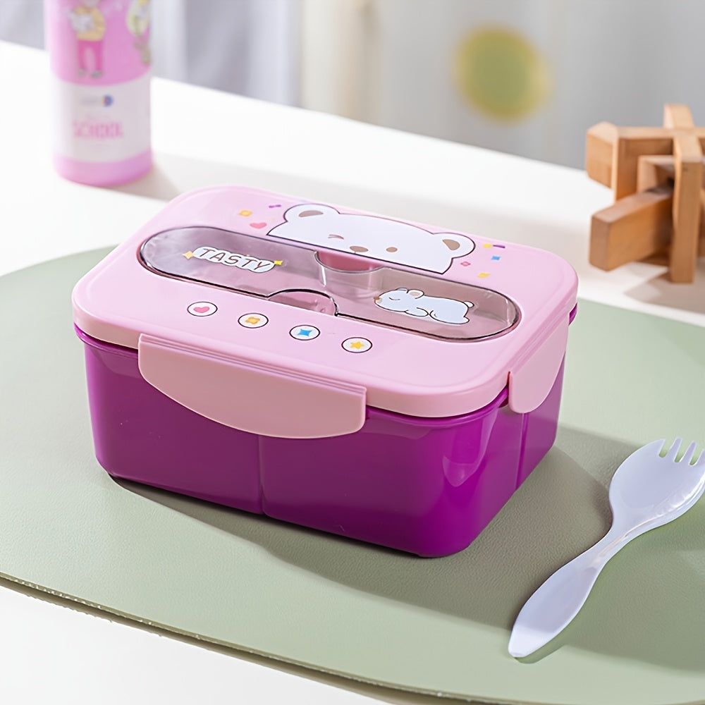 Szczelna lunchbox dla dzieci z 3 przegródkami – widok produktu 3 | Kidartsy