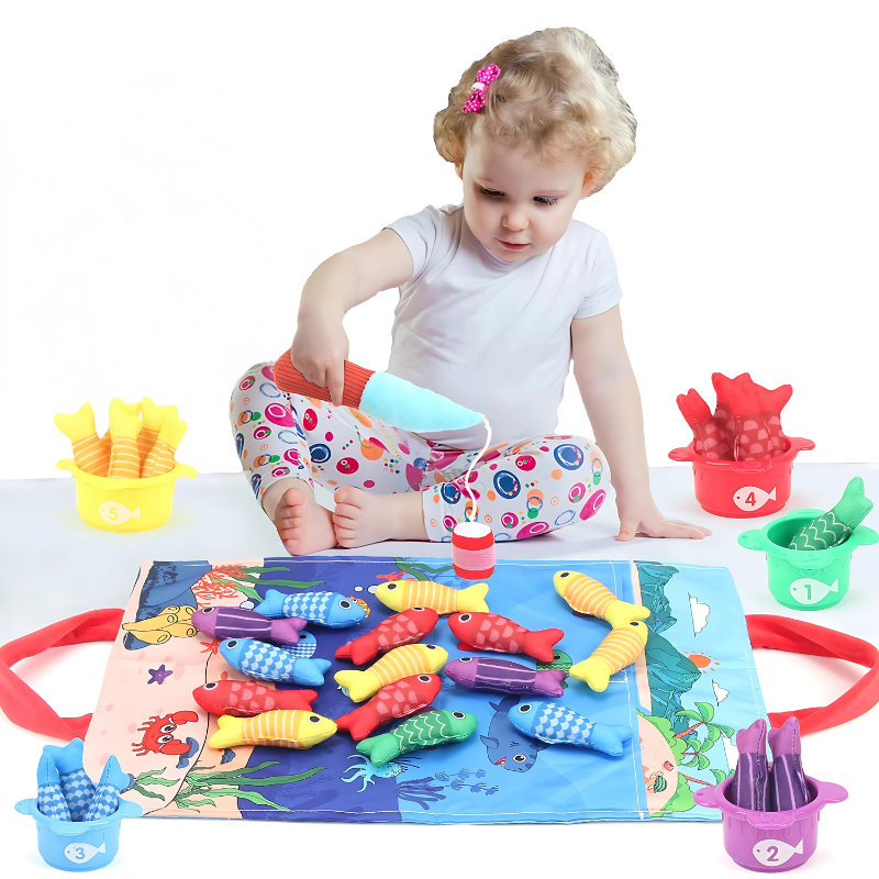 Zestaw do łowienia rybek Montessori – zabawka dla dzieci – widok produktu 1 | Kidartsy