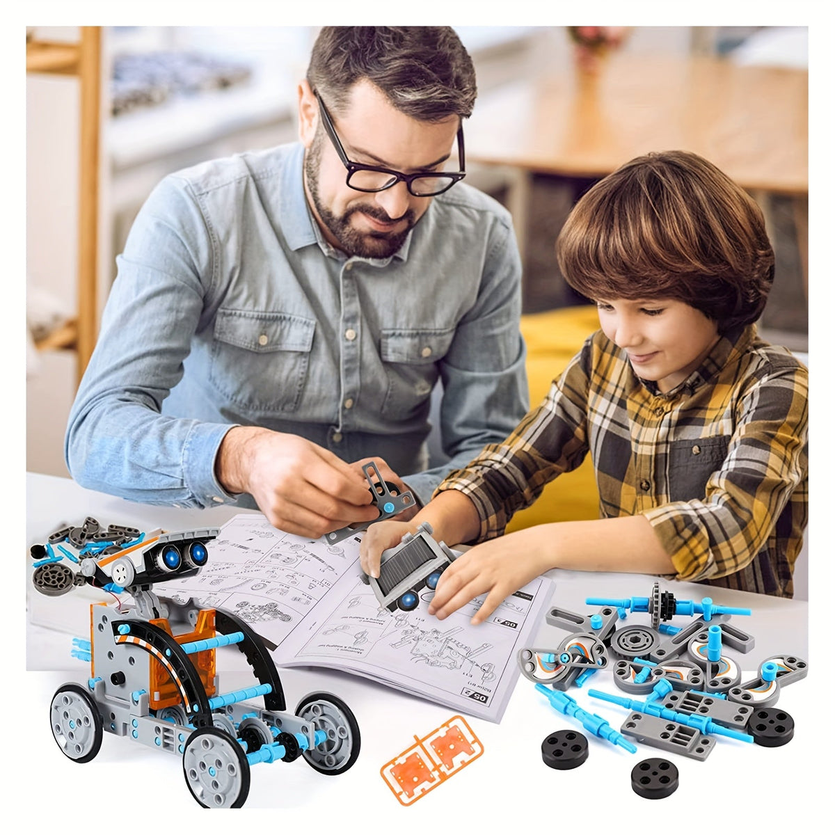 Zestaw konstrukcyjny robot solarny 12w1, budowanie z rodzicem