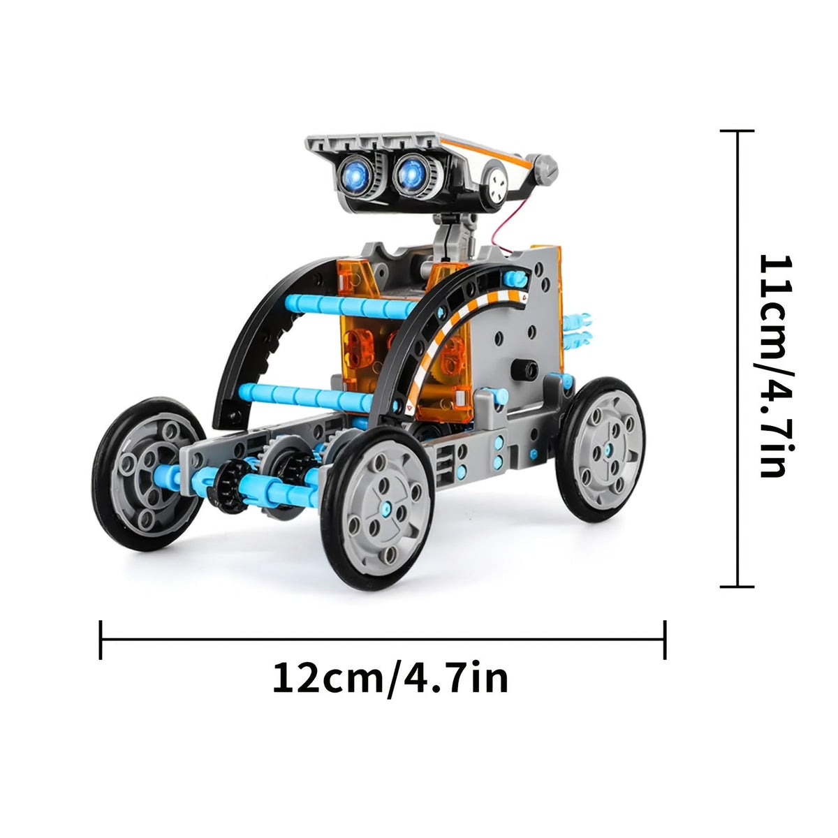 Zestaw konstrukcyjny robot solarny 12w1, wymiary modelu