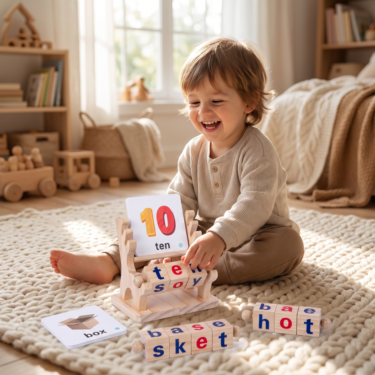 Gra do nauki literowania dla dzieci – edukacyjna zabawka Montessori – widok produktu 2 | Kidartsy