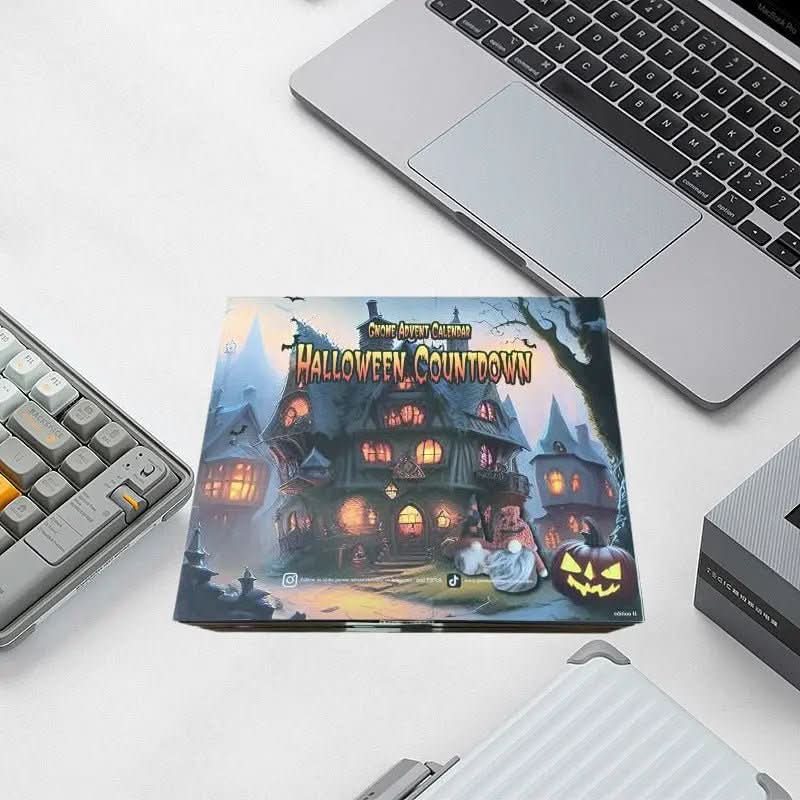 Kalendarz adwentowy z figurkami skrzatów, wersja Halloween