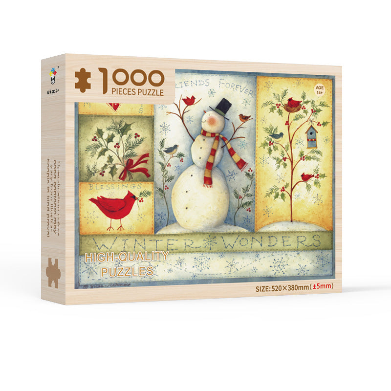Kalendarz adwentowy z puzzlami, puzzle zimowe ptaki