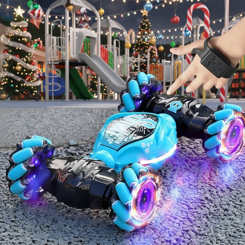 Samochód kaskaderski sterowany gestem, jazda z podświetleniem