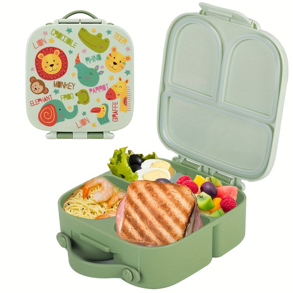 Wesoła lunchbox dla dzieci z 4 przegródkami i wyjmowanym separatorem – widok produktu 4 | Kidartsy